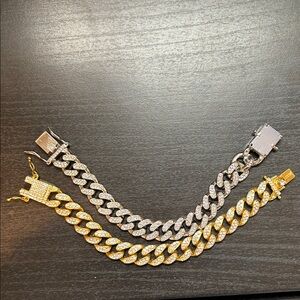Elegant Gold and Silver Link Bracelets